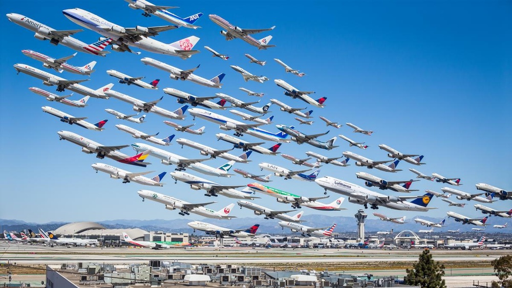 flock of airplanes