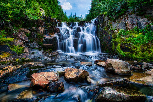 Waterfall in Mount Rainier National Park